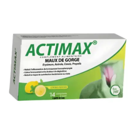 ACTIMAX MAUX DE GORGE-CITRON MENTHOL BT/14